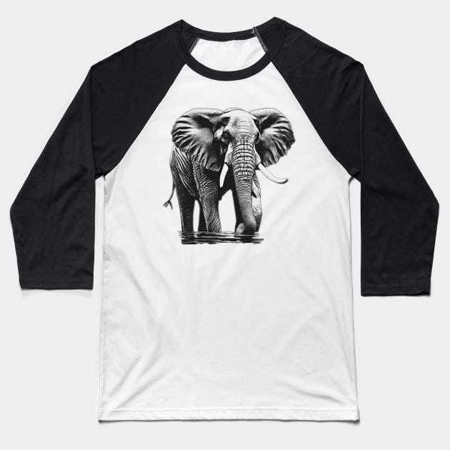 elephant in water Baseball T-Shirt by JnS Merch Store
